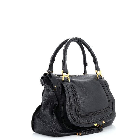 Chloe Marcie Shoulder Bag Leather Large Black - Picture 2 of 10